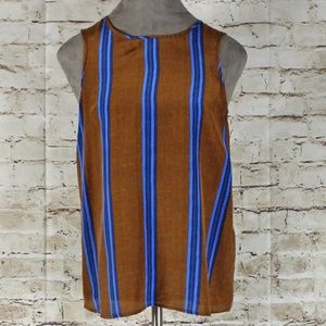 NWOT - Lucky Brand Silk Sleeveless Stripe Tank